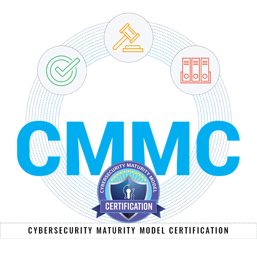 Compliance GPS - CMMC Graphic with Cybersecurity Maturity Model Certification Badge
